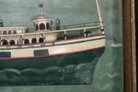 A Carved and Painted Wood Steamboat Diorama