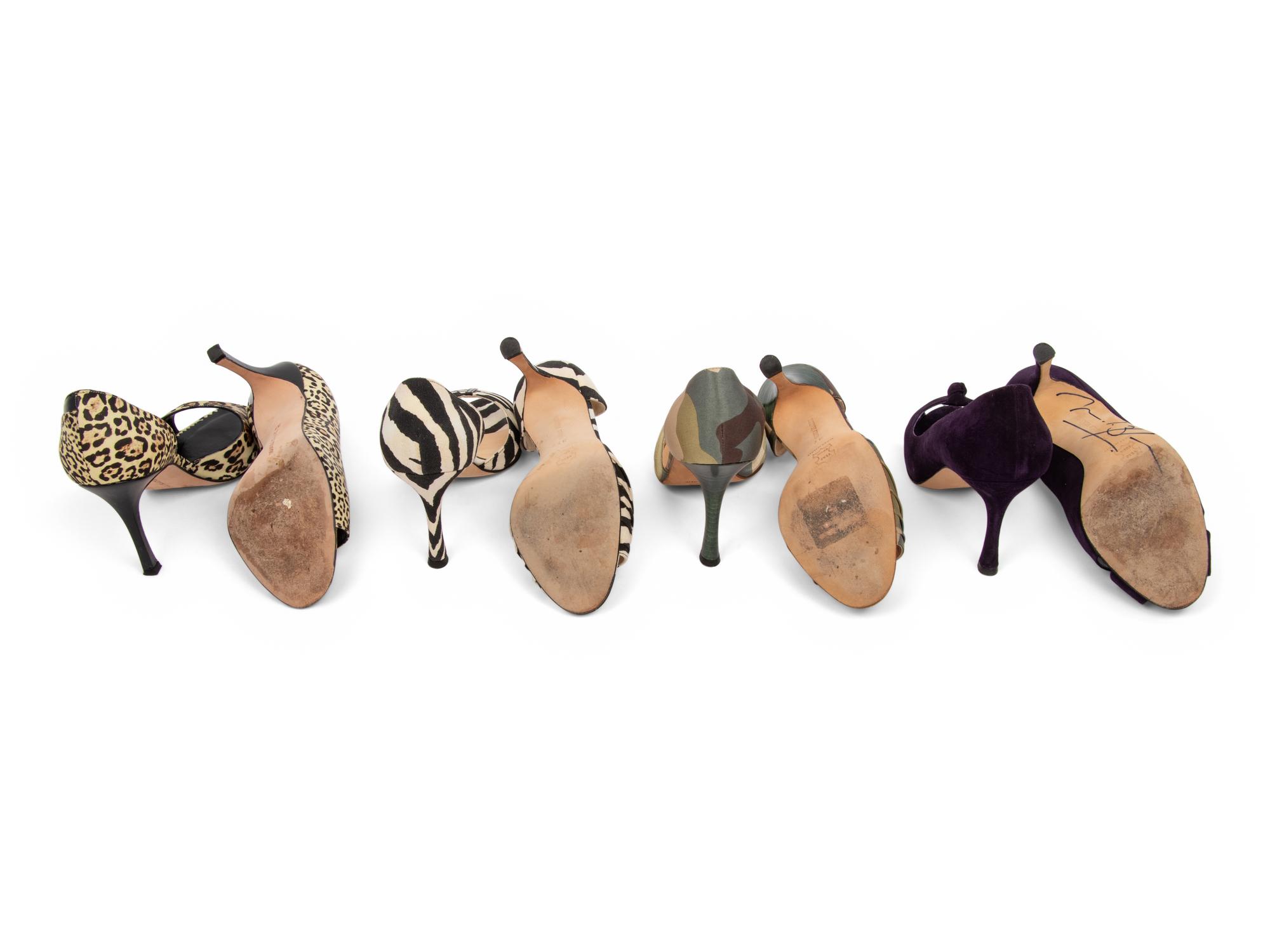Four Pairs of Manolo Blahnik Shoes