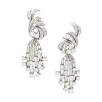 DIAMOND AND PLATINUM CONVERTIBLE EARRINGS