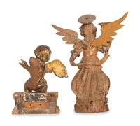 Two Continental Giltwood Figures