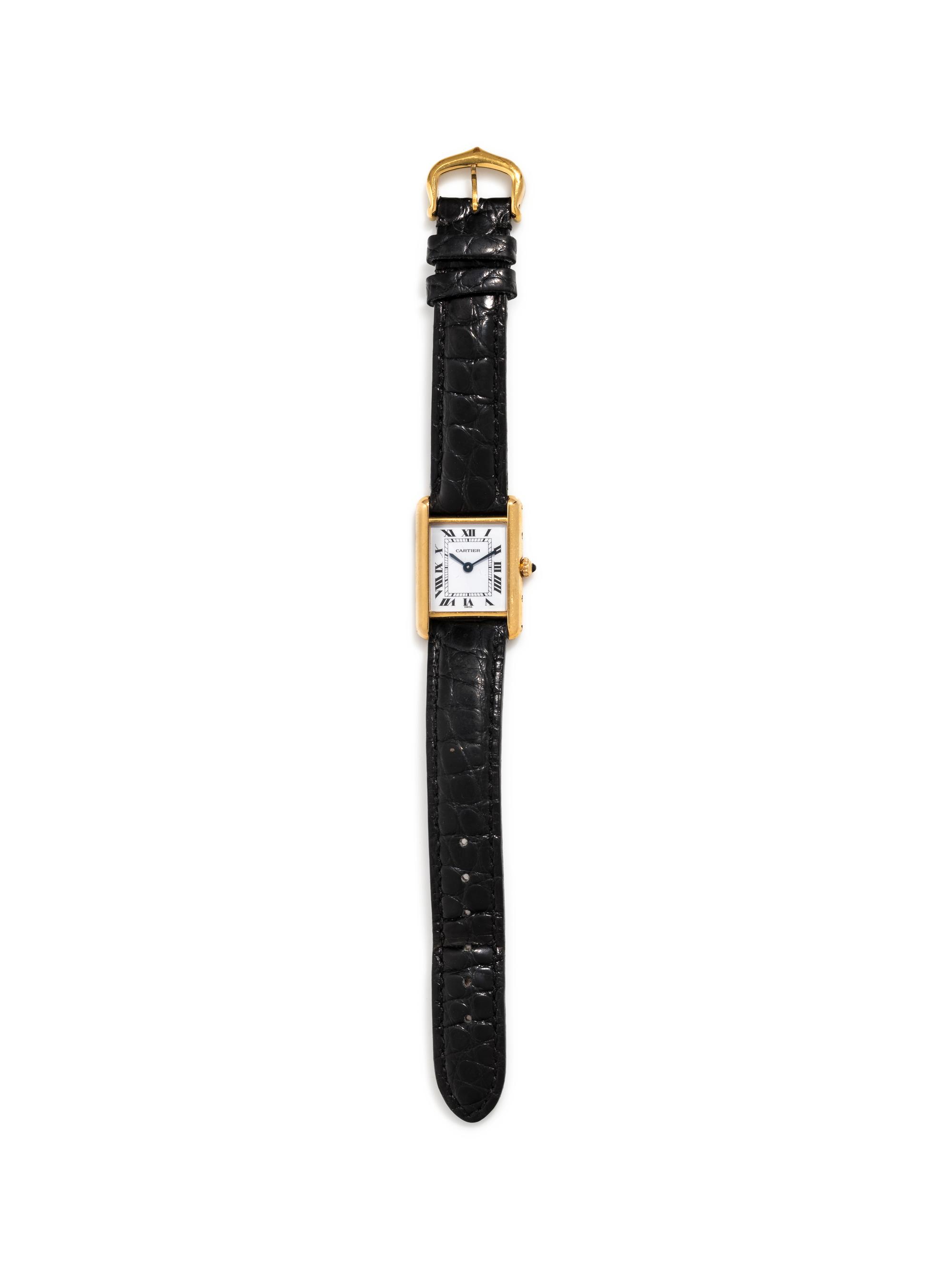 CARTIER, 18K YELLOW GOLD 'TANK' WRISTWATCH