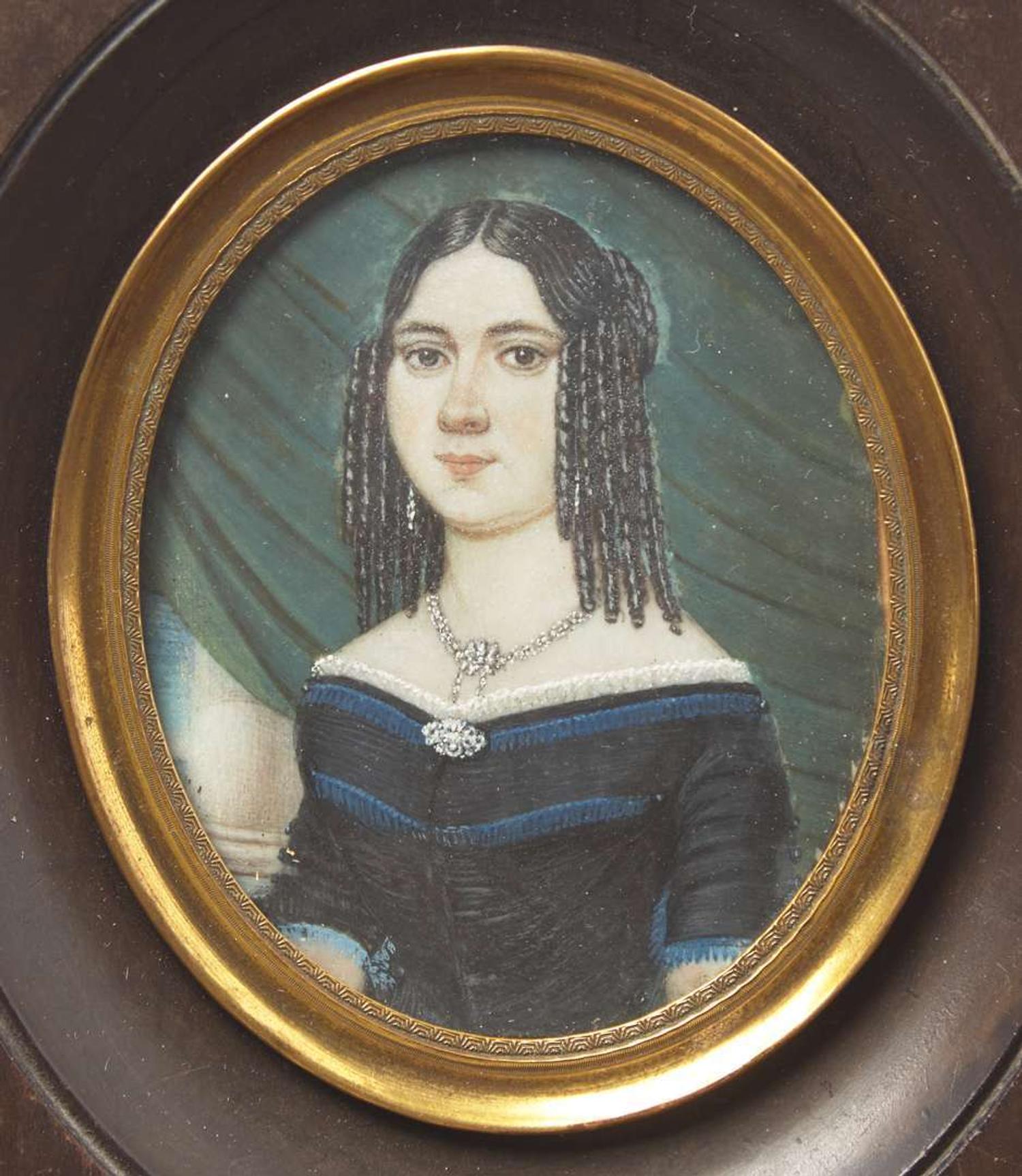 American or Continental School 19th century, Two portrait miniatures of young ladies