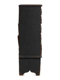 A Country Queen Anne Black Painted Cherrywood and Pine Tall Chest of Drawers, 18th Century