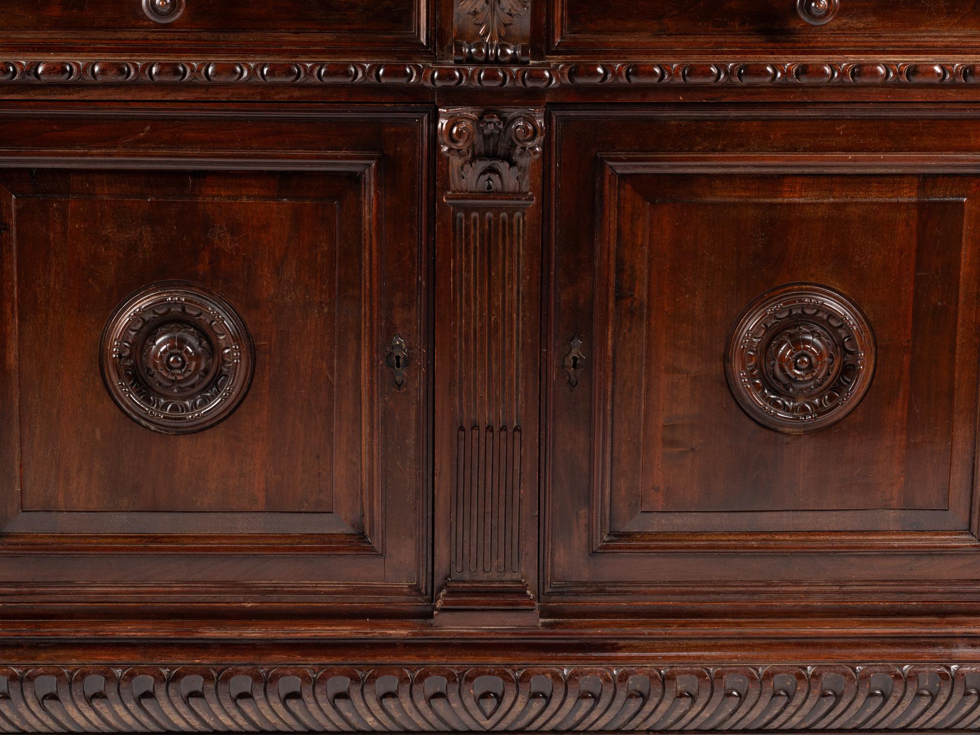 An Italian Baroque Style Walnut Console Cabinet