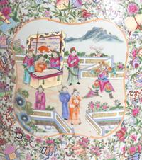 A Pair of Large Rose Medallion Porcelain Floor Vases