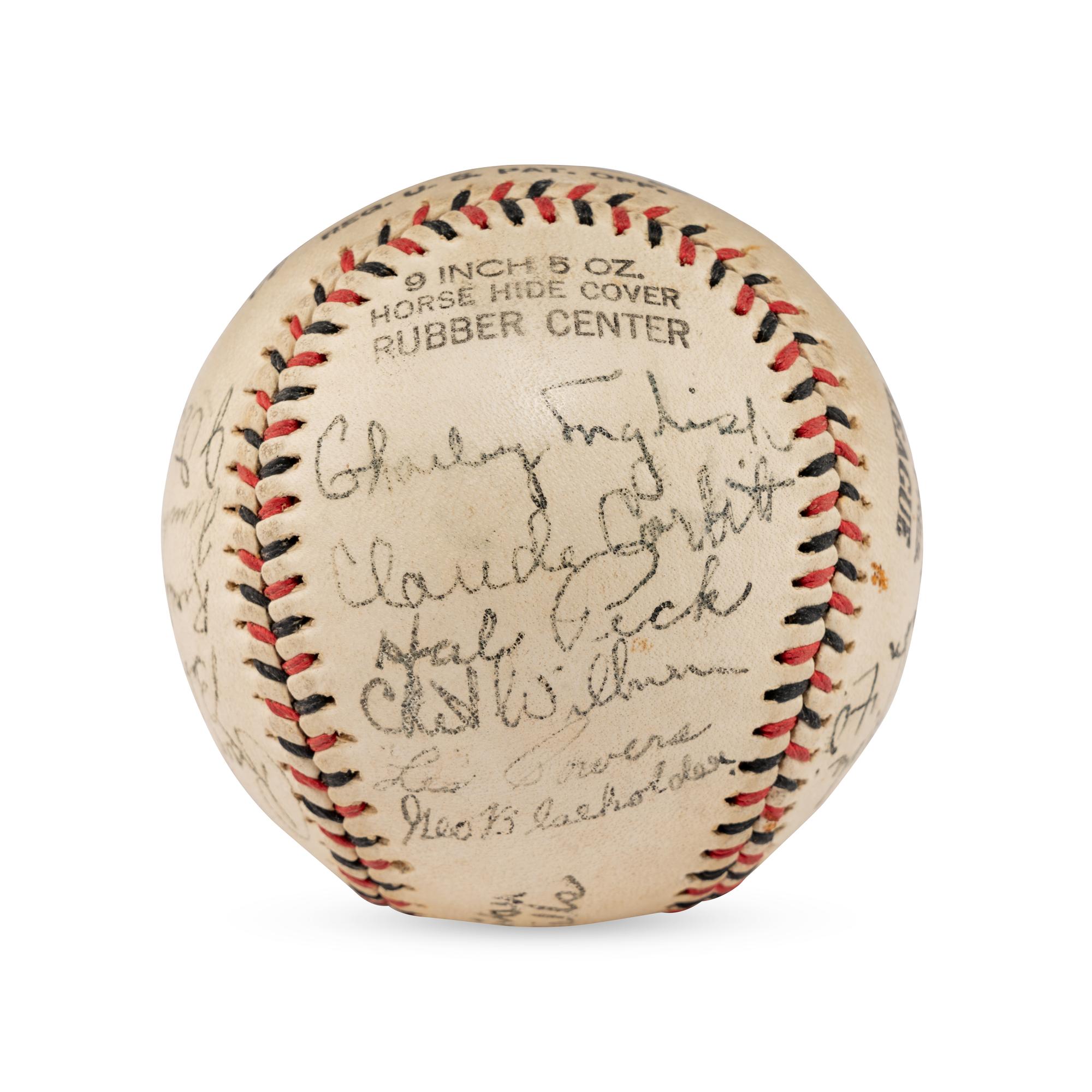 A 1940 Milwaukee Brewers Team Signed Autograph Baseball