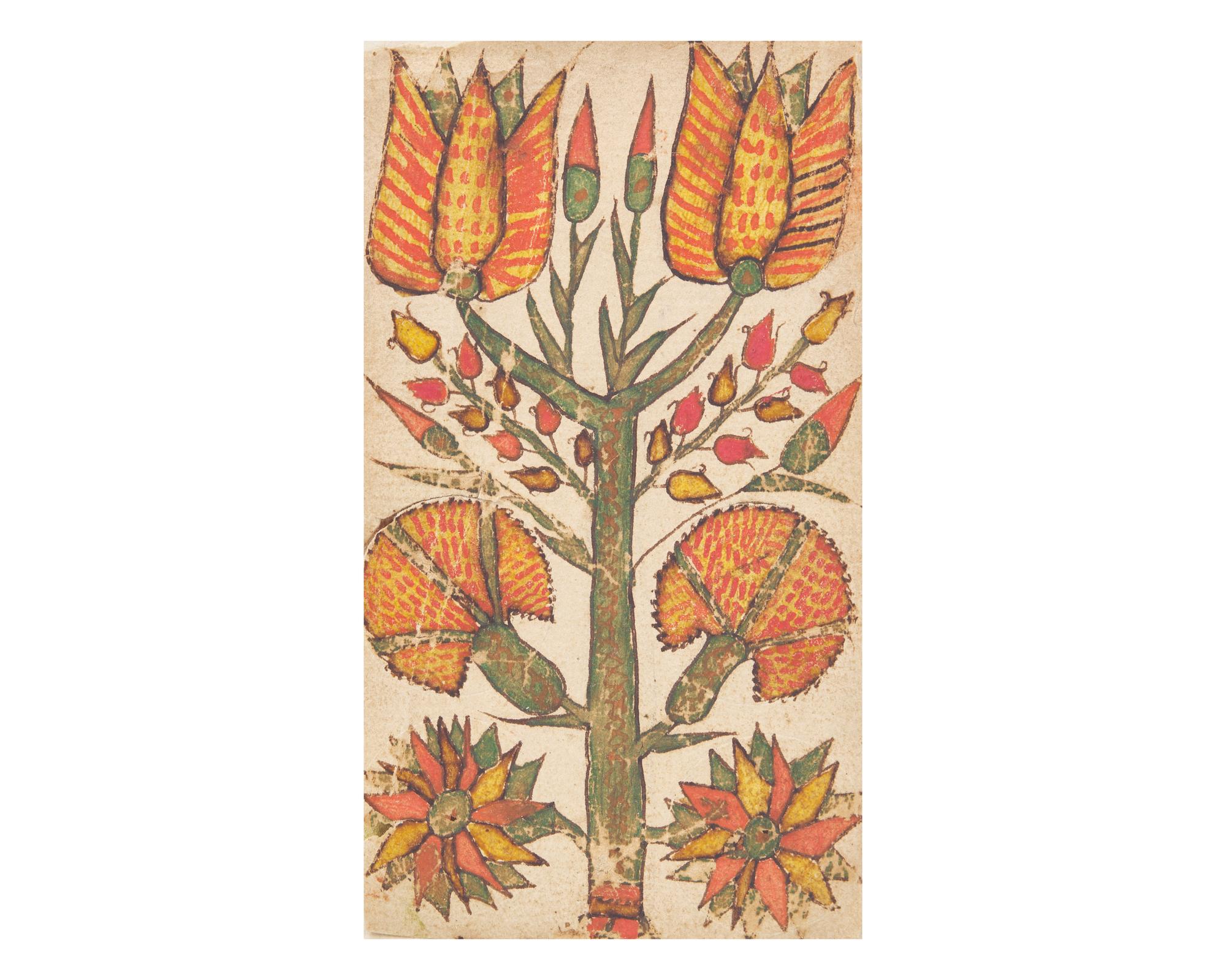 A Group of Four Fraktur Drawings, Bookplates, or Awards of Merit, Pennsylvania, 19th Century
