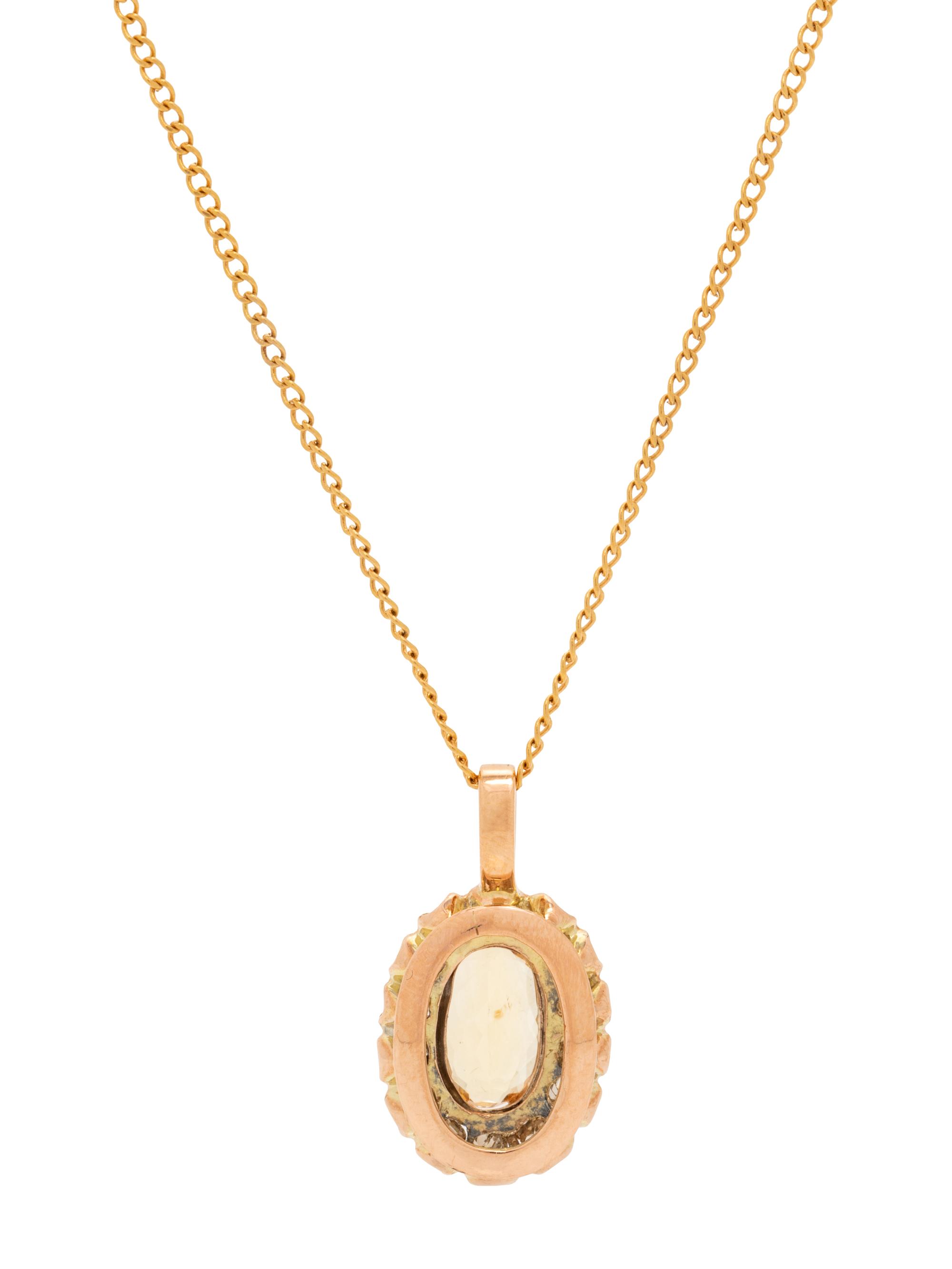 TOPAZ AND DIAMOND PENDANT/NECKLACE