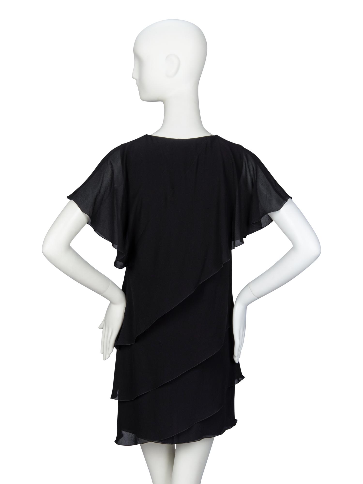 SAINT LAURENT, SILK GEORGETTE MINIDRESS