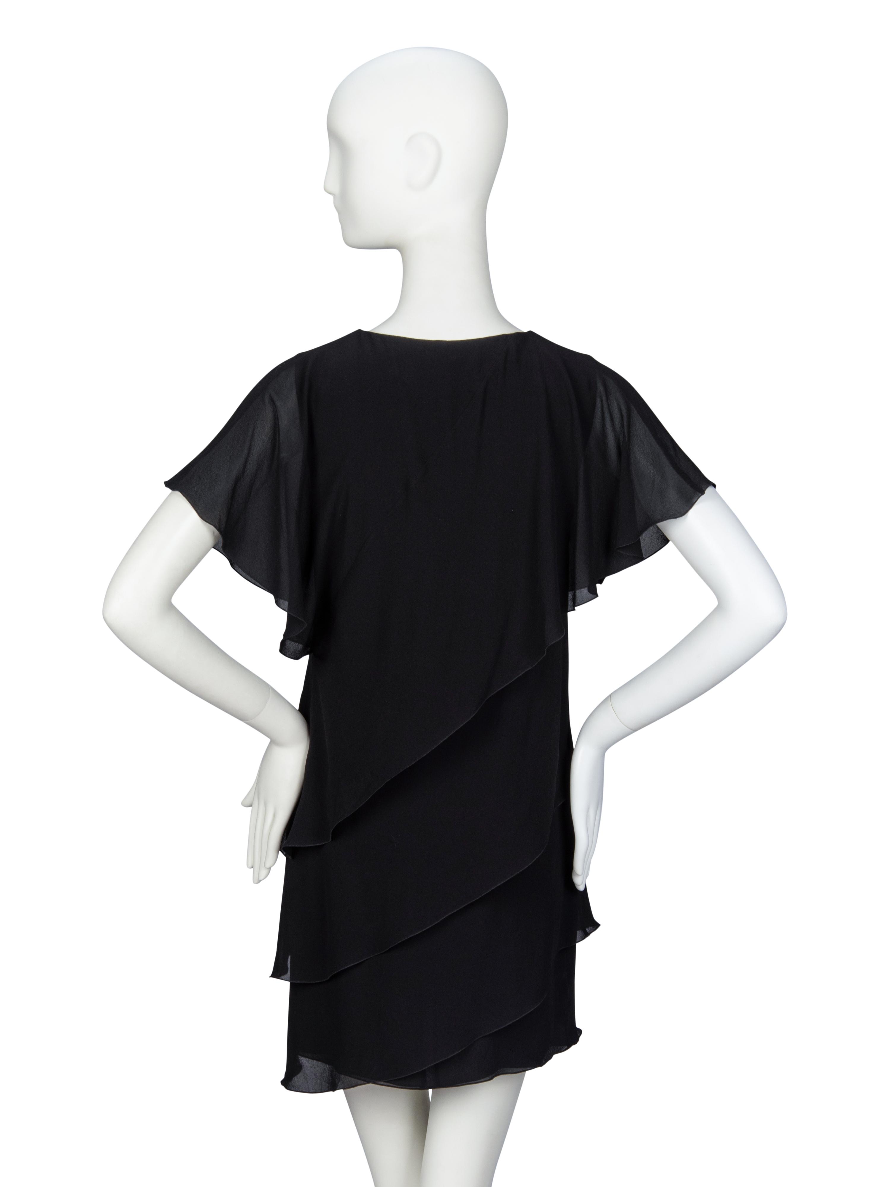 SAINT LAURENT, SILK GEORGETTE MINIDRESS
