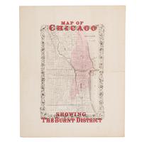 [Chicago Fire]. A group of 8 maps of Chicago, most showing the burnt district, comprising: