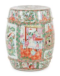 A Chinese Export Rose Medallion Porcelain Garden Seat