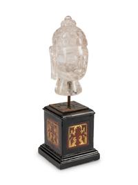 A Carved Rock Crystal Head of Buddha