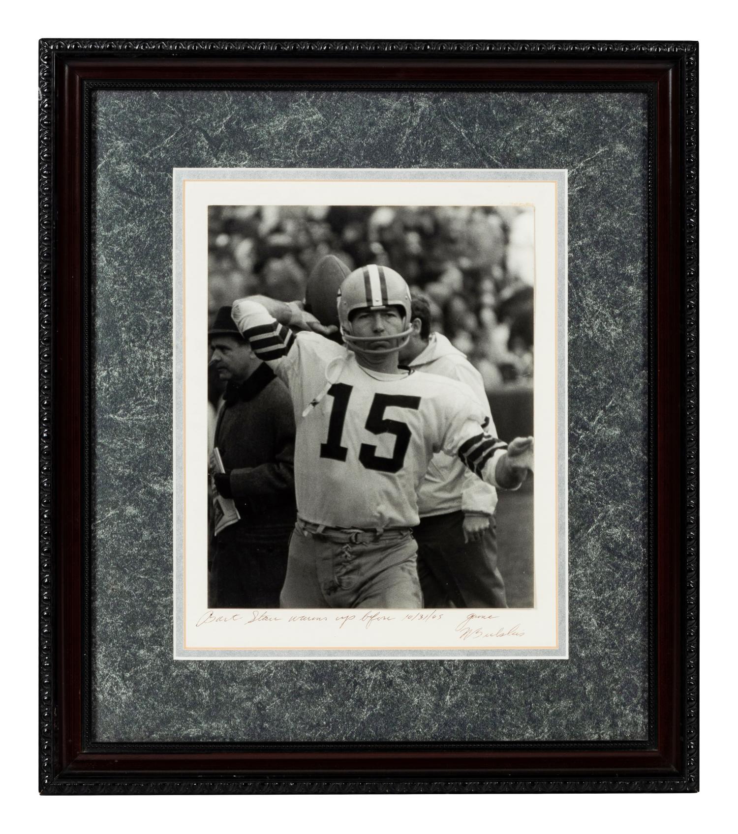A Group of Five Photographs and Artwork Associated with the Green Bay Packers Formerly Displayed at Mike Ditka’s Restaurant