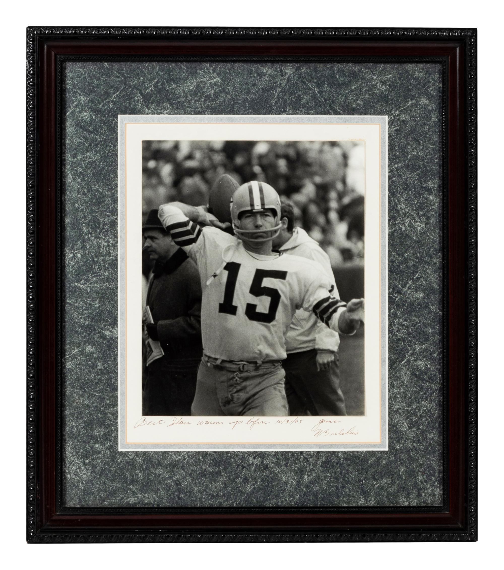 A Group of Five Photographs and Artwork Associated with the Green Bay Packers Formerly Displayed at Mike Ditka’s Restaurant