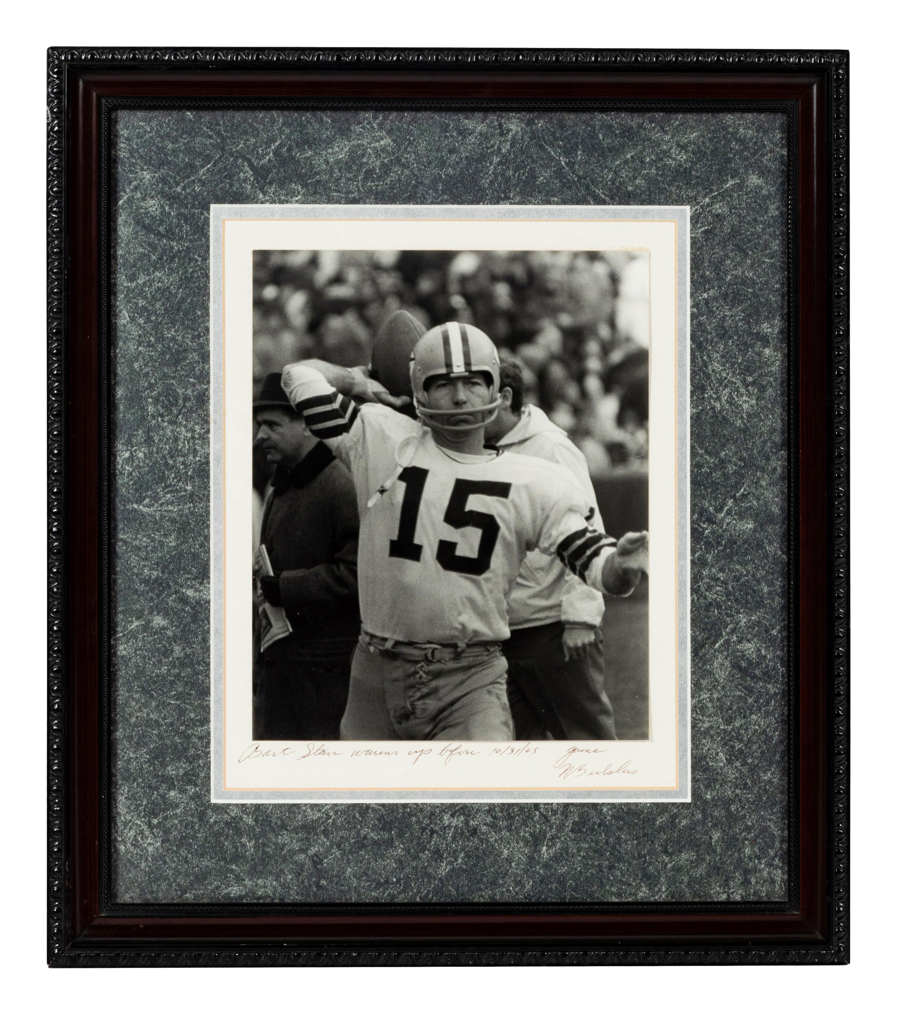 A Group of Five Photographs and Artwork Associated with the Green Bay Packers Formerly Displayed at Mike Ditka’s Restaurant