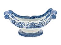 A Staffordshire Blue Willow Cheese Wheel Stand