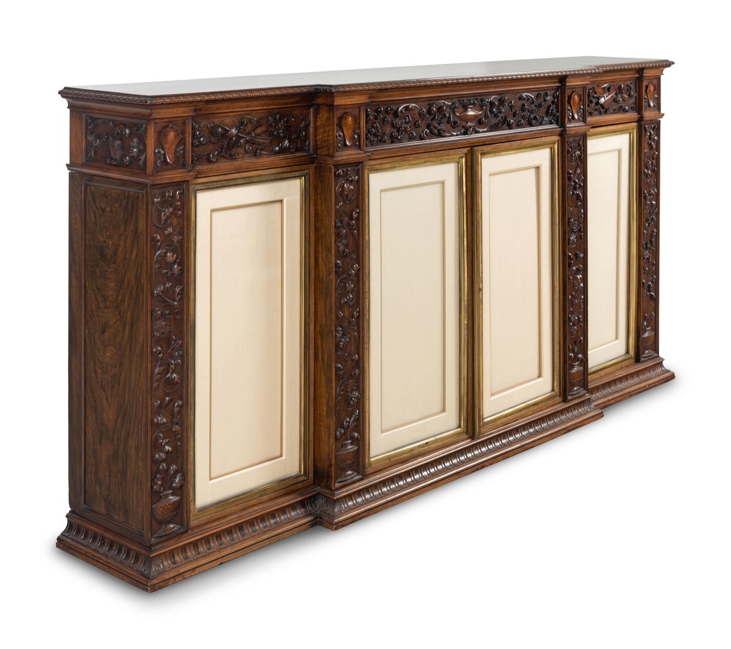 A Scottish Carved Oak Console Cabinet