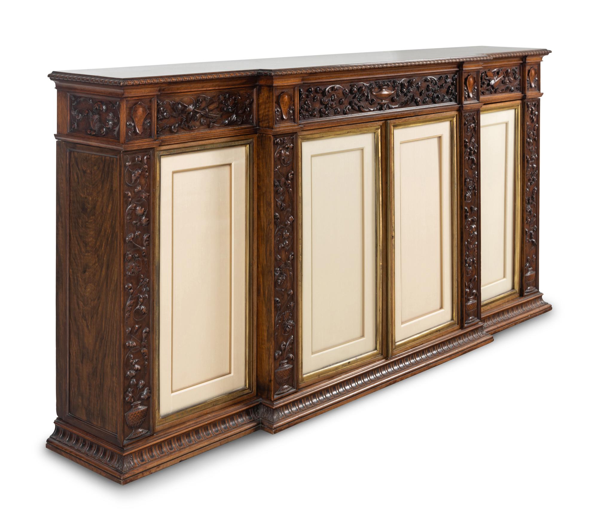 A Scottish Carved Oak Console Cabinet