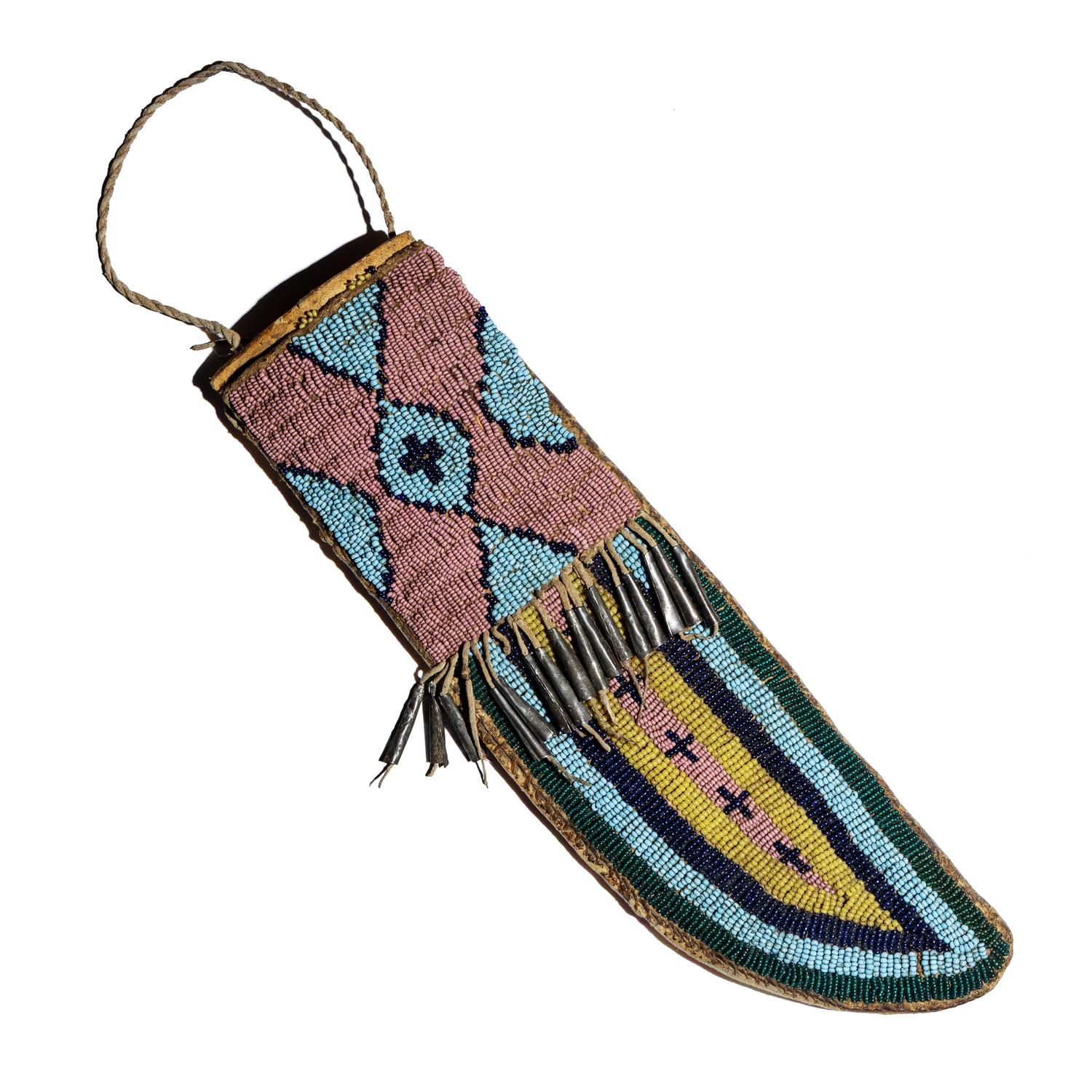 Sioux Beaded Buffalo Hide Knife Case