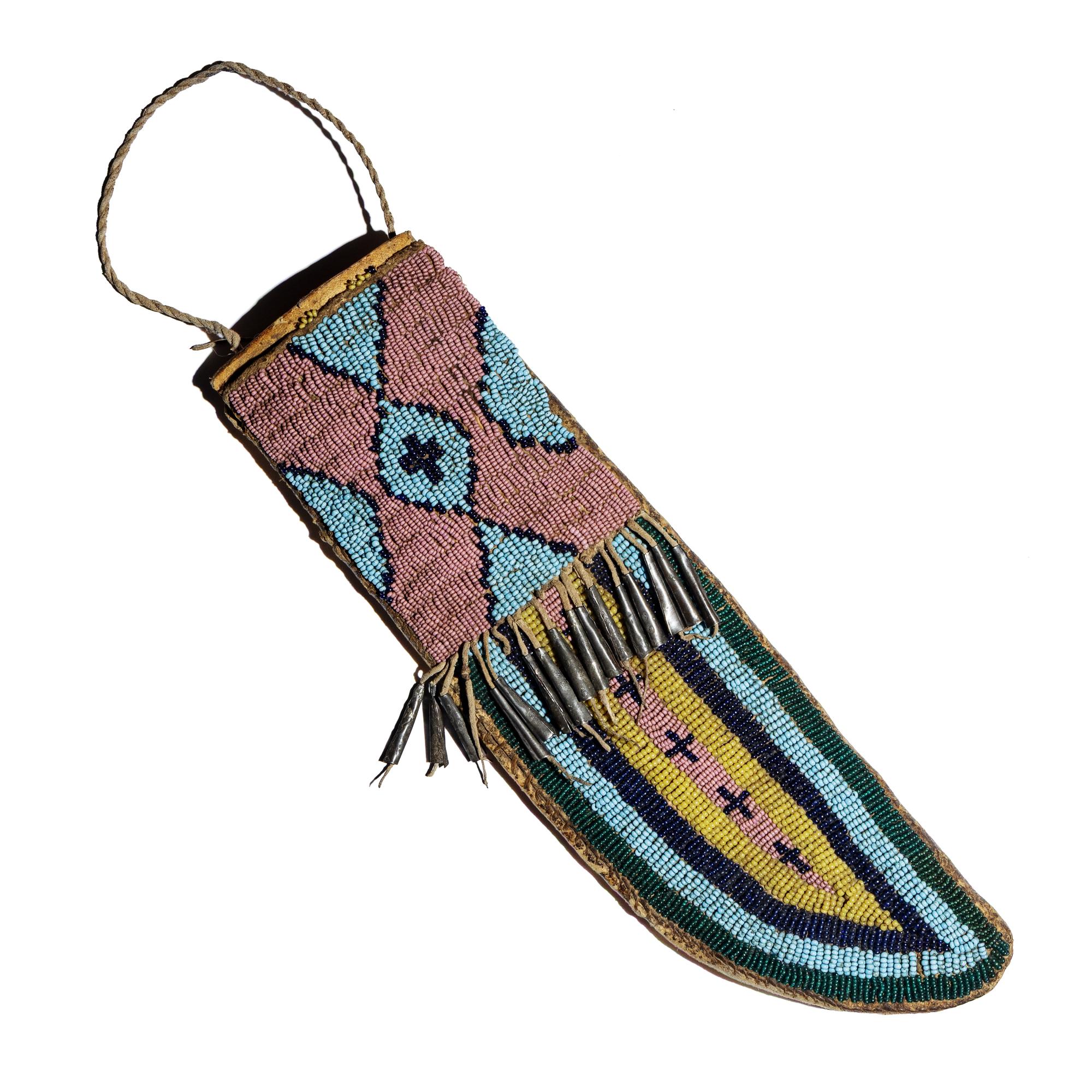 Sioux Beaded Buffalo Hide Knife Case