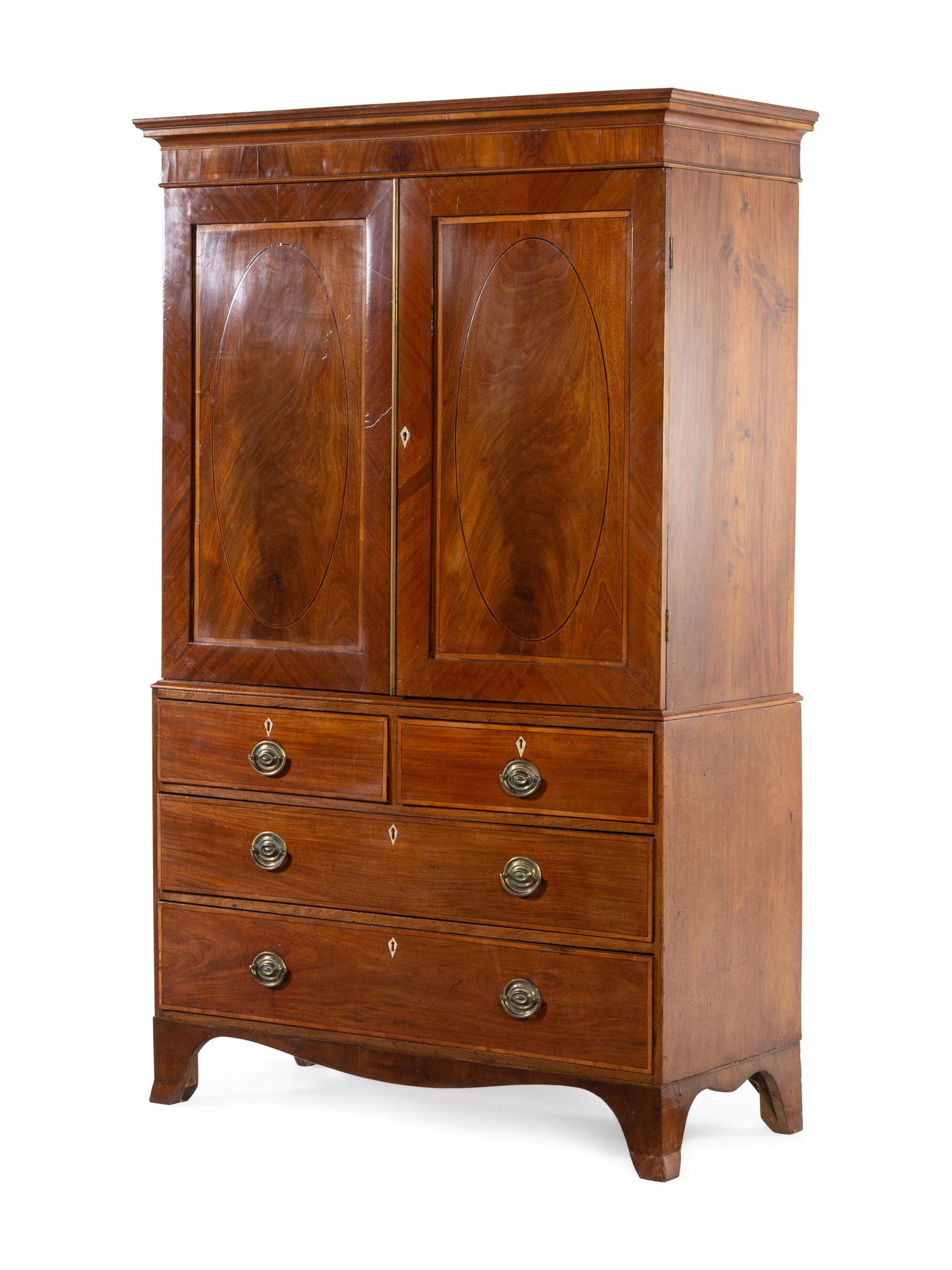 A Regency Style Mahogany Linen Press