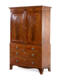 A Regency Style Mahogany Linen Press