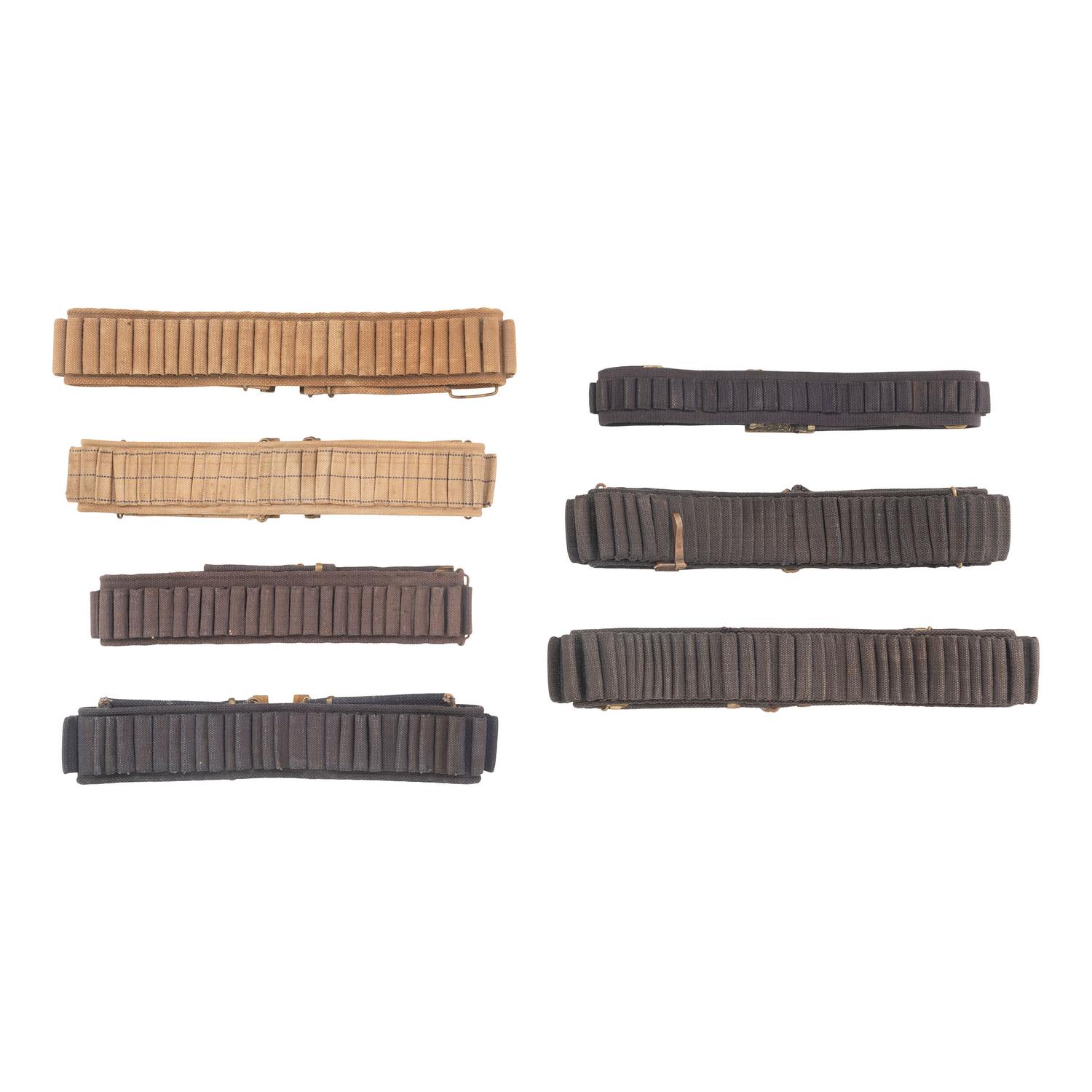 Group of 7 Mills Woven Cartridge Belts: Indian Wars through Spanish American War