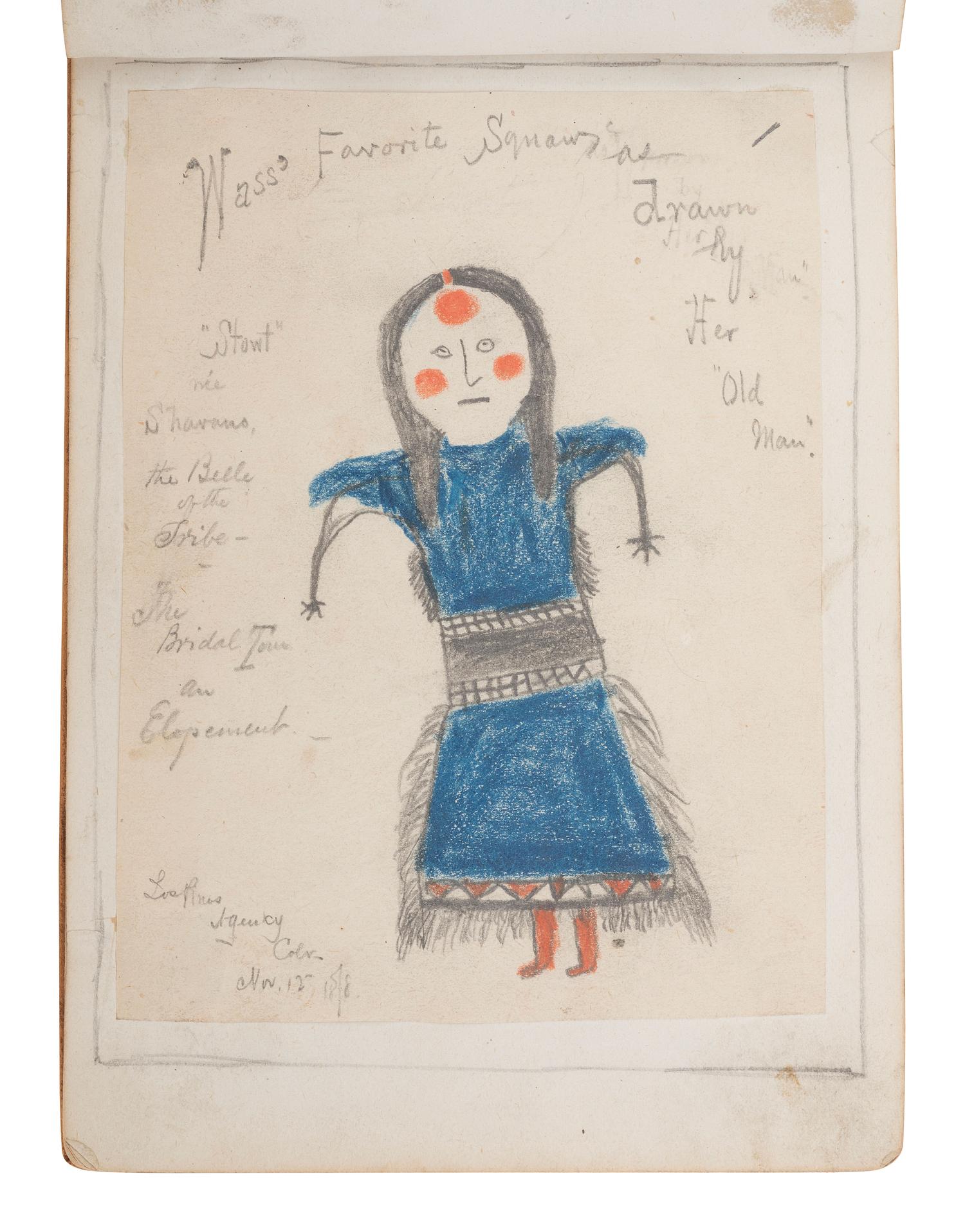 [WESTERN AMERICANA] -- [NATIVE AMERICANS]. Collection of sketches drawn and compiled by U.S. Army officer Charles A.H. McCauley while serving in various military posts, including Native American ledger art from the Los Piños Ute Indian Agency.