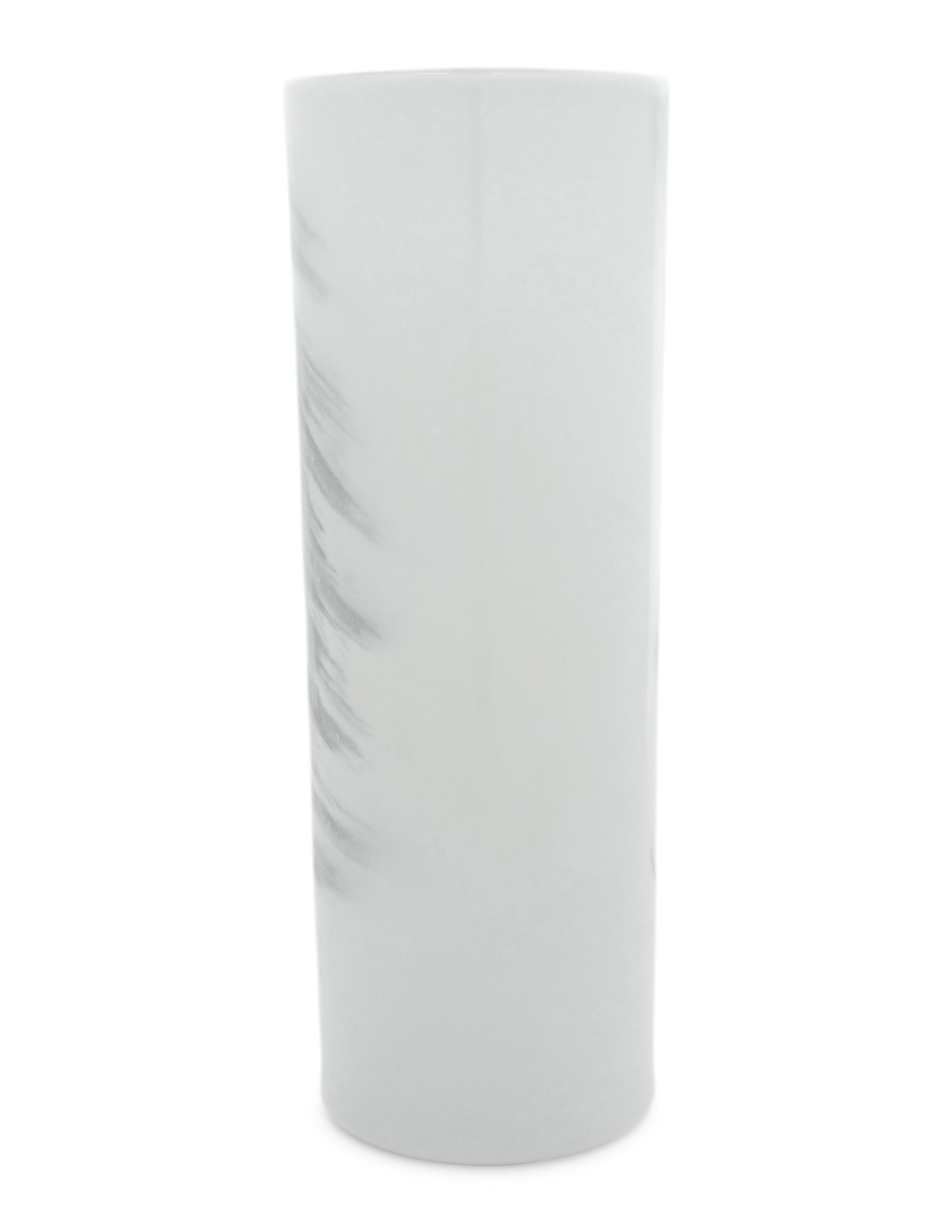 A Polychrome Enameled Porcelain Cylindrical Vase