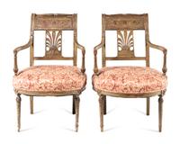 A Pair of Directoire Painted Armchairs