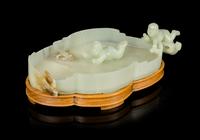 A Celadon Jade Brush Washer Length 8 1/2 inches. — LATE 19TH/20TH CENTURY
