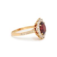 SPINEL AND DIAMOND RING