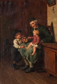 Grandfather with His Two Grandchildren