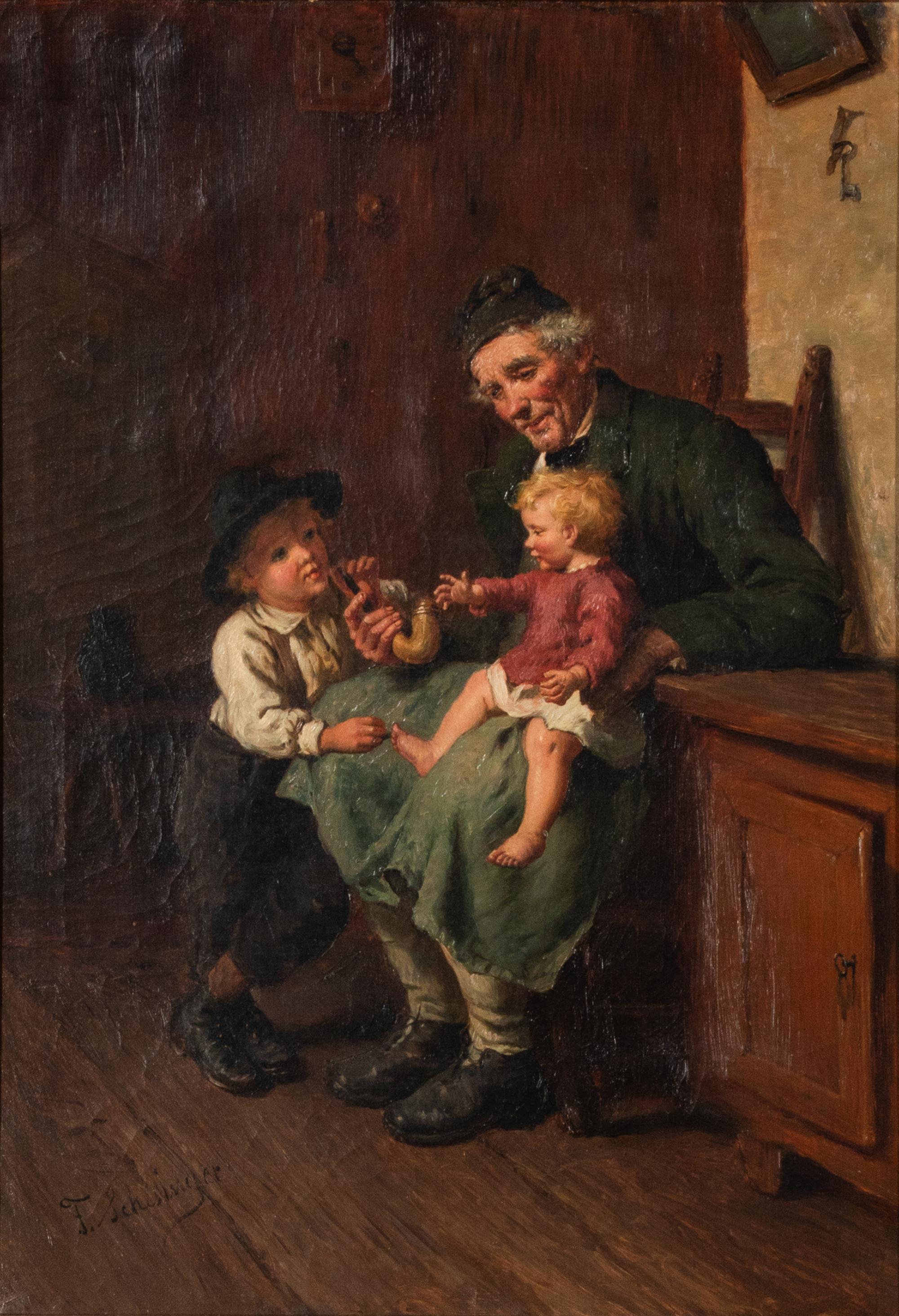 Grandfather with His Two Grandchildren