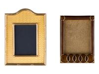 A Group of Four English Enamel and Gilt-Metal Picture Frames