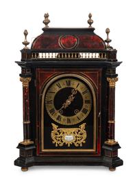 A Napoleon III Gilt Bronze Mounted Tortoiseshell and Ebonized Bracket Clock
