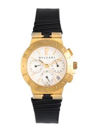 BVLGARI, REF. SD 38 S L 2161 YELLOW GOLD 'BVLGARI BVLGARI' CHRONOGRAPH WRISTWATCH