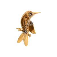 CARTIER, YELLOW GOLD AND DIAMOND BIRD BROOCH