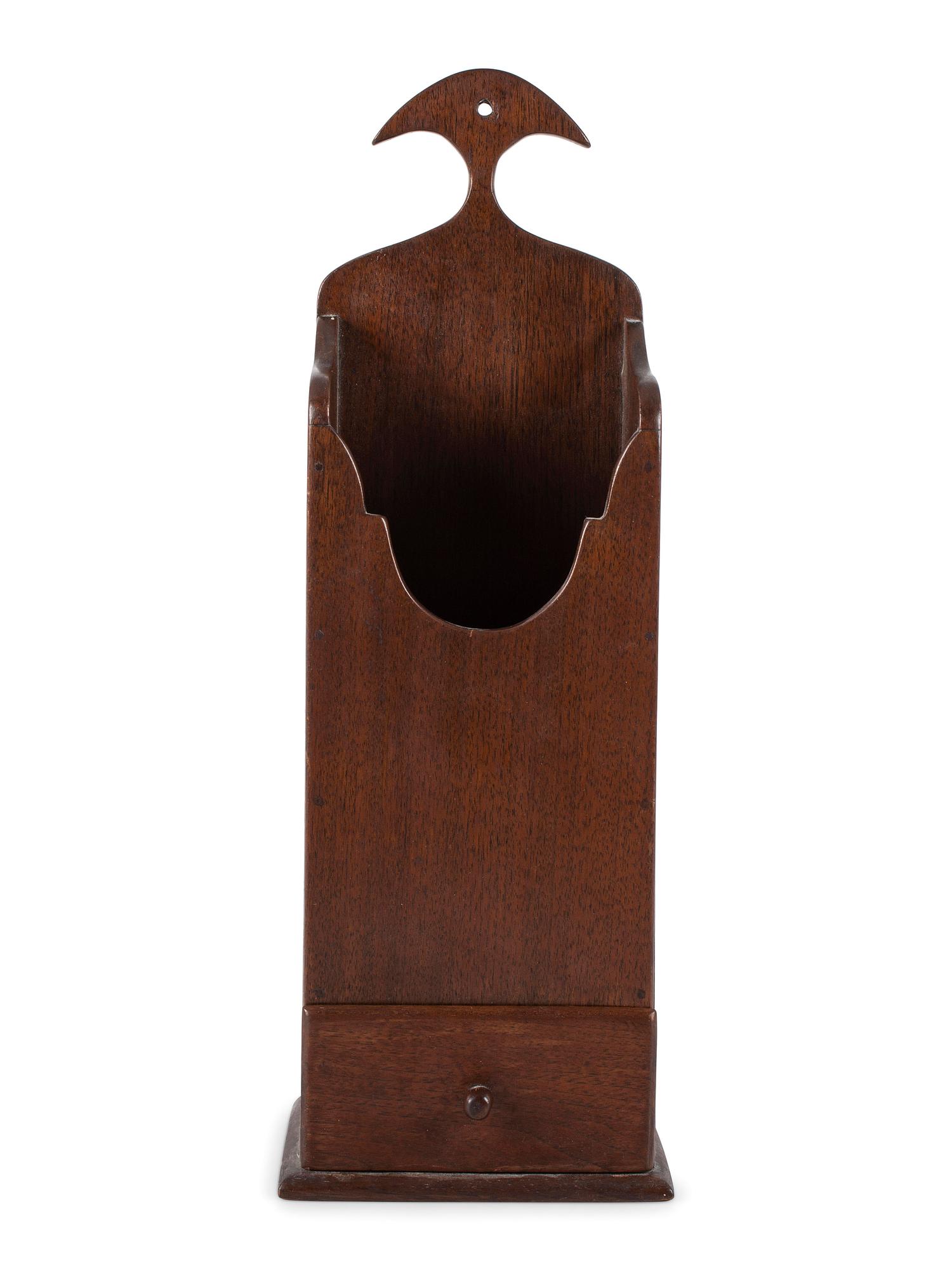 A Chippendale Carved Walnut Wall-Mounted Pipebox