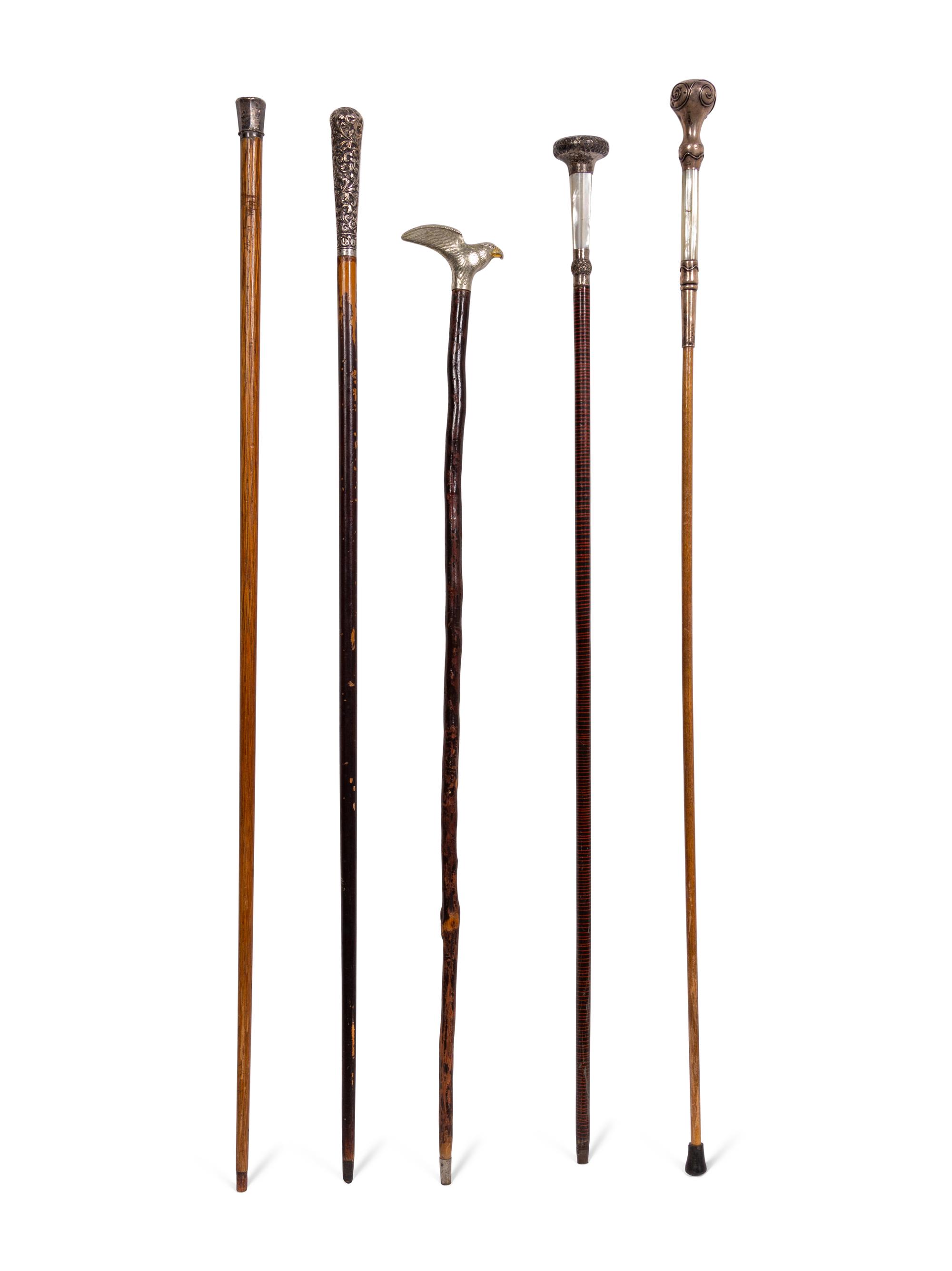 A Collection of Silver Mounted Canes