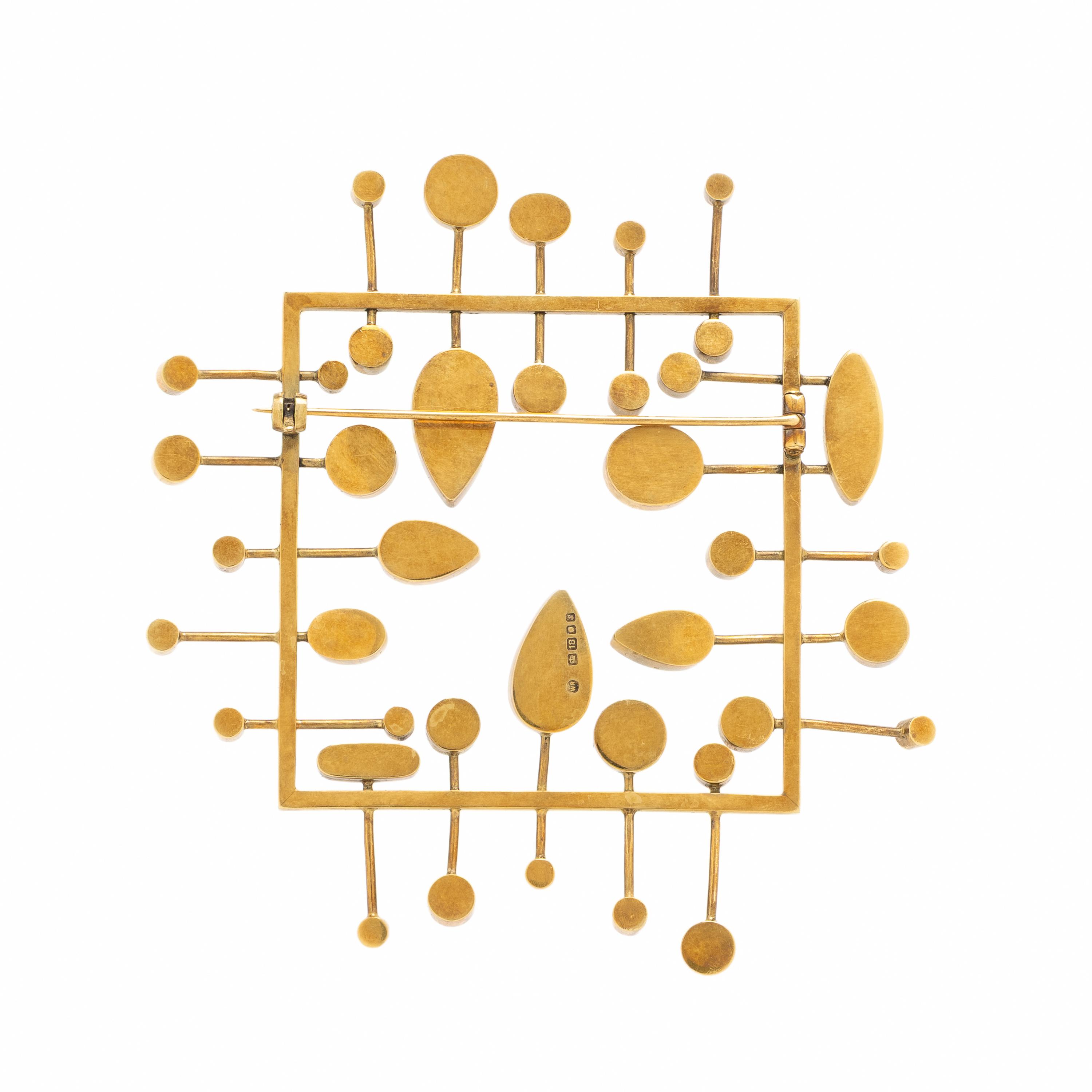 Wendy Ramshaw, Yellow Gold and Multigem Brooch