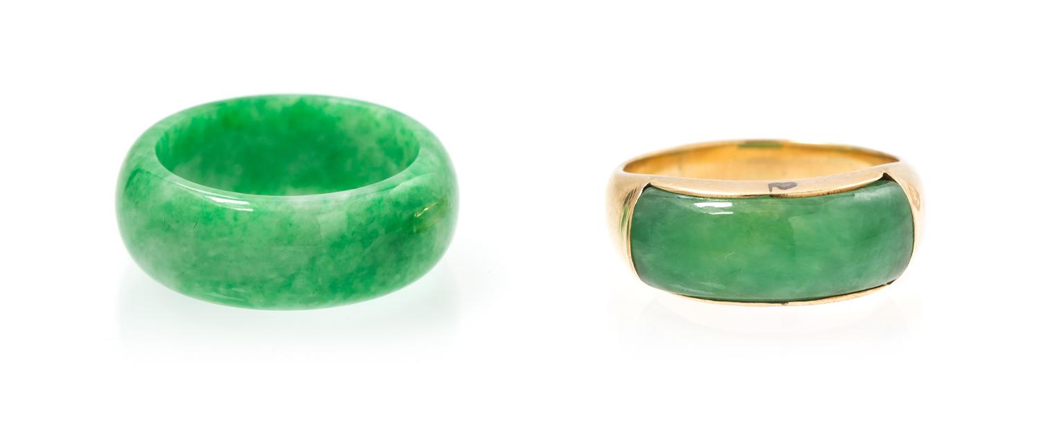 A Collection of Jade Rings, 5.20 dwts.