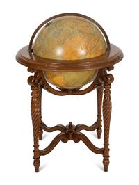 A Georgian Style Terrestrial Globe on Mahogany Stand
