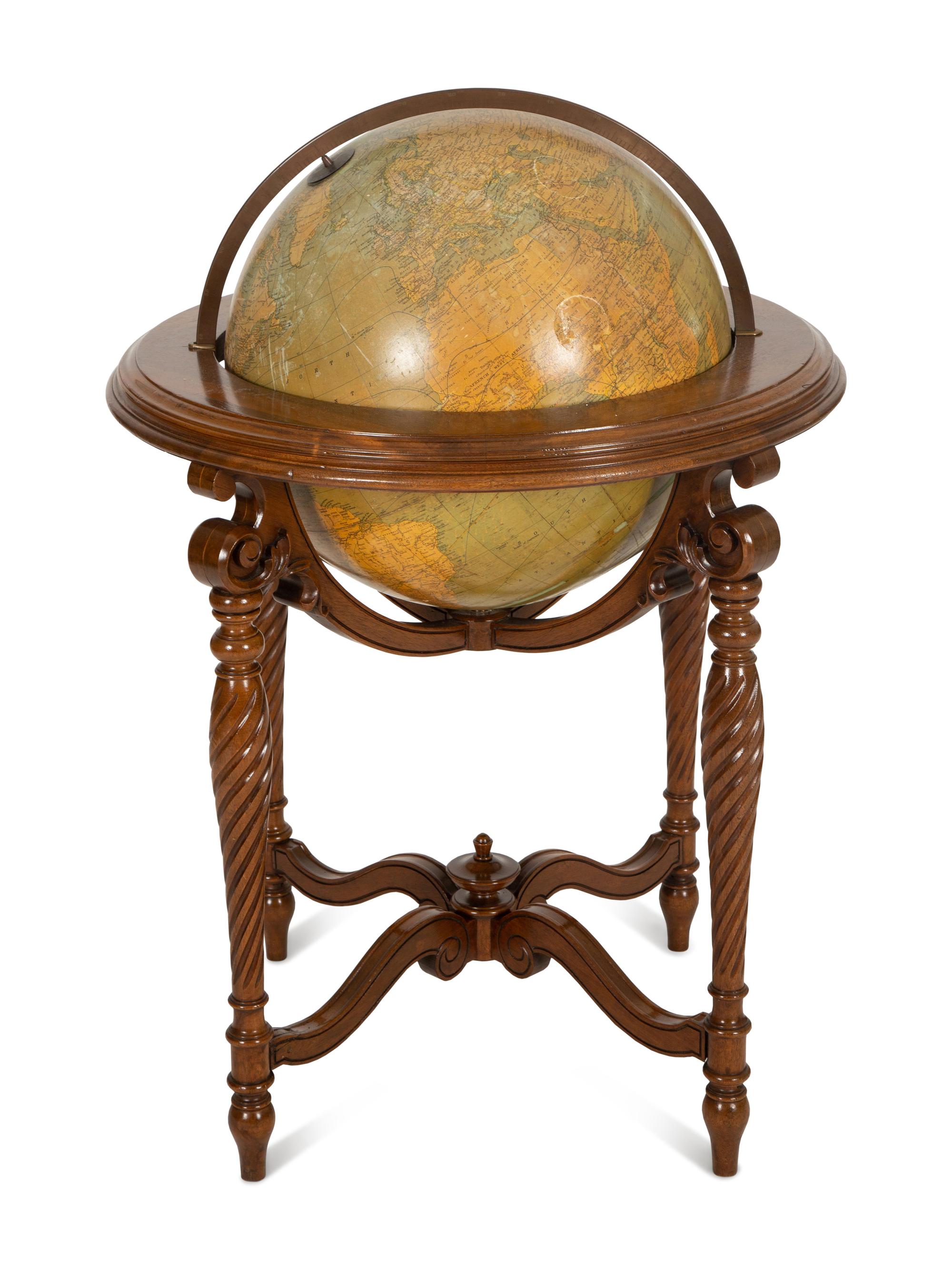 A Georgian Style Terrestrial Globe on Mahogany Stand