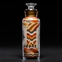 A Rare and Important Andrew Clemens (American, 1857-1894) Portrait Sand Bottle