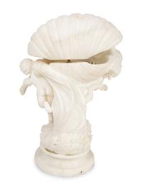 La Perla, a Carved Alabaster Figural Lamp