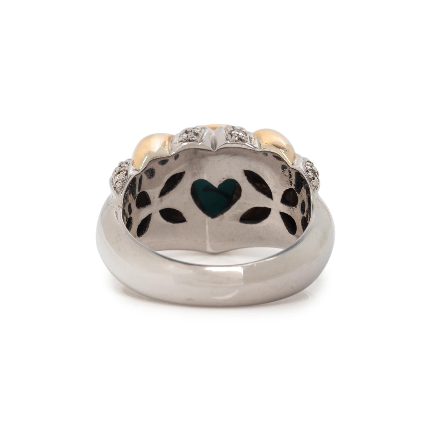 LE VIAN, BICOLOR GOLD, TURQUOISE AND DIAMOND RING
