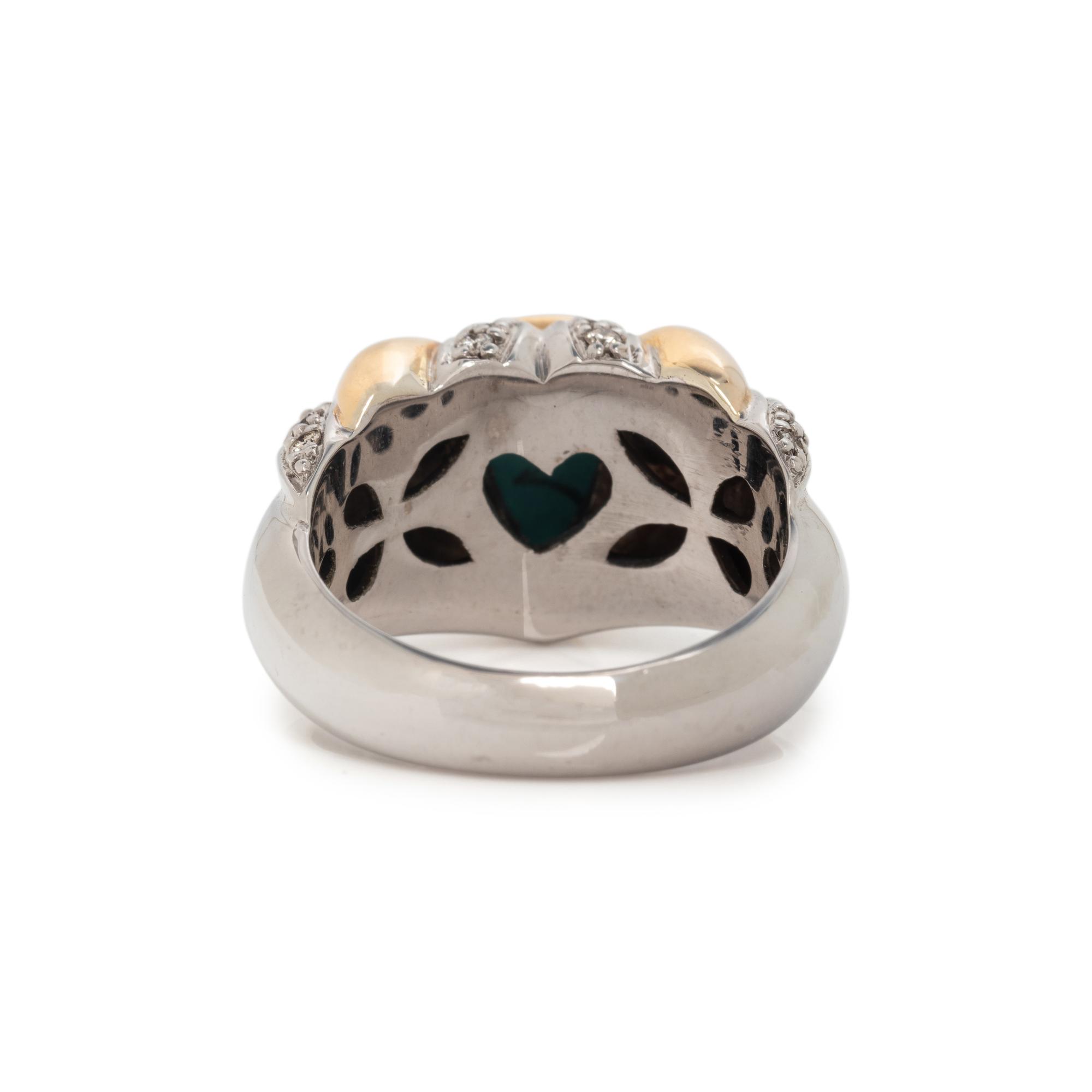LE VIAN, BICOLOR GOLD, TURQUOISE AND DIAMOND RING