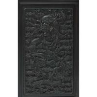 A Chinese carved hardwood six-panel “Dragons” screen 硬木浮雕龙纹六开屏风
